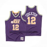 Canotte Utah Jazz John Stockton NO 12 Mitchell & Ness 1991-92 viola